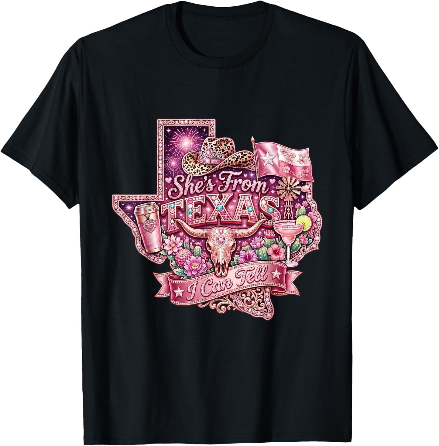 She's from Texas I Can Tell Choosing Texas State Girl T-Shirt - T-Shirt | Black