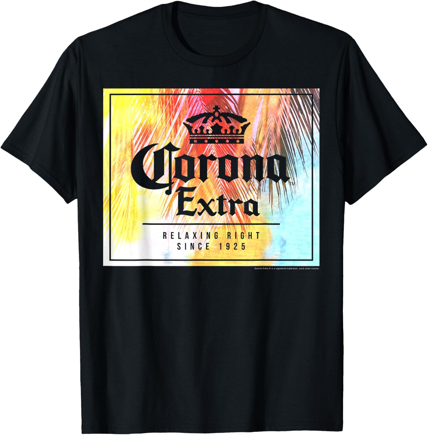 Officially Licensed Corona Extra Square Logo Graphic T-Shirt - T-Shirt | Black