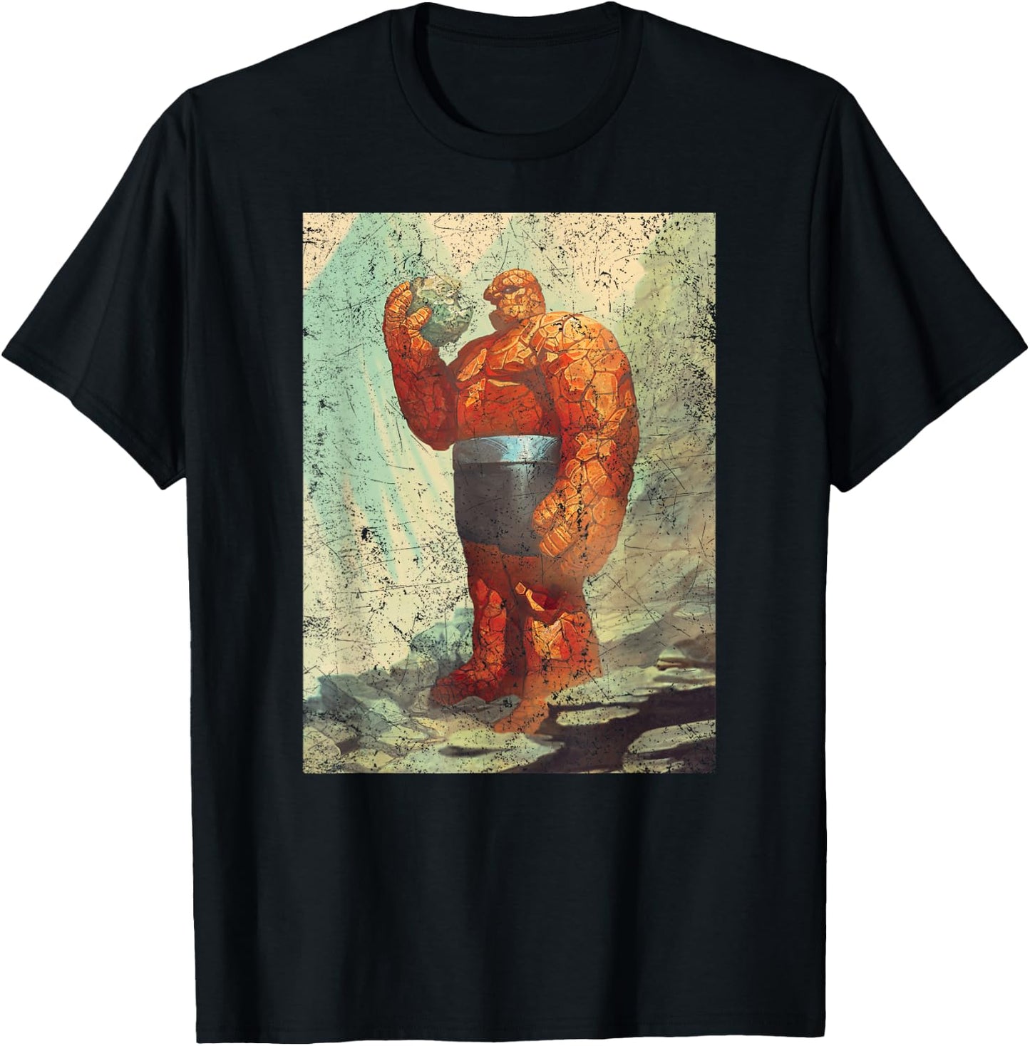 Marvel The Fantastic Four Ben Grimm The Thing Thoughtful T-Shirt - T-Shirt | Black