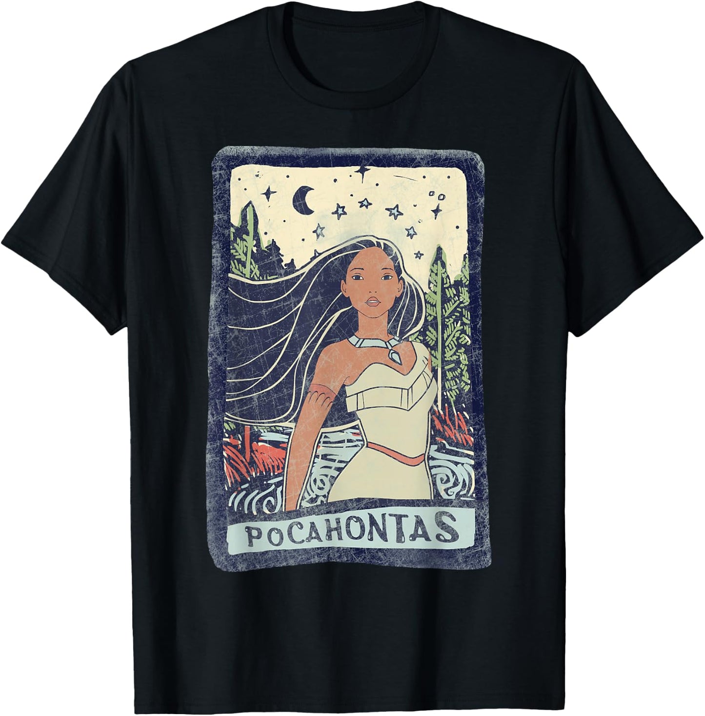 Disney Pocahontas Fierce Colorful Pose Poster T-Shirt - T-Shirt | Black