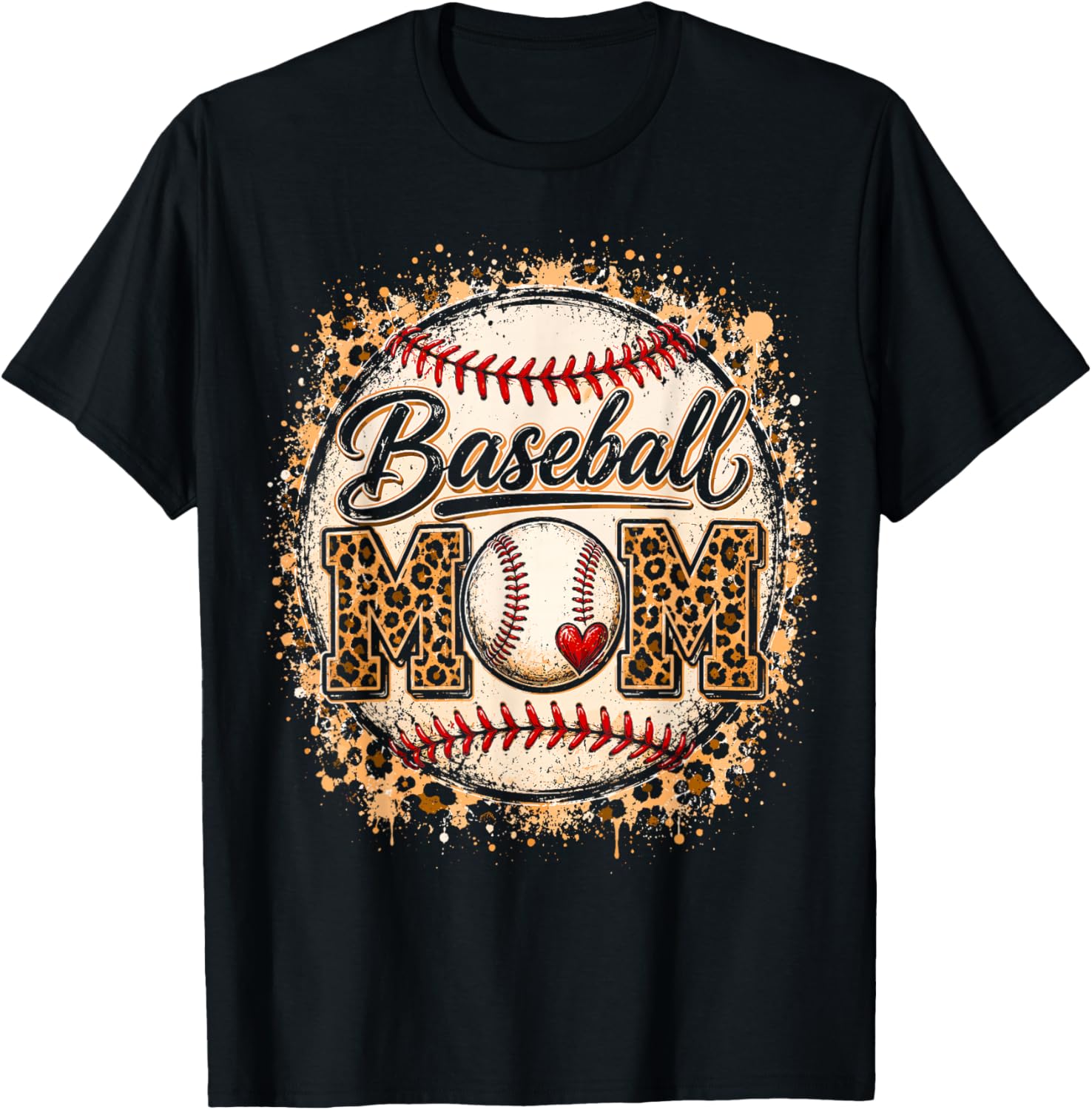 Baseball Mom Women Baseball Mama Mothers Day T-Shirt - T-Shirt | Black