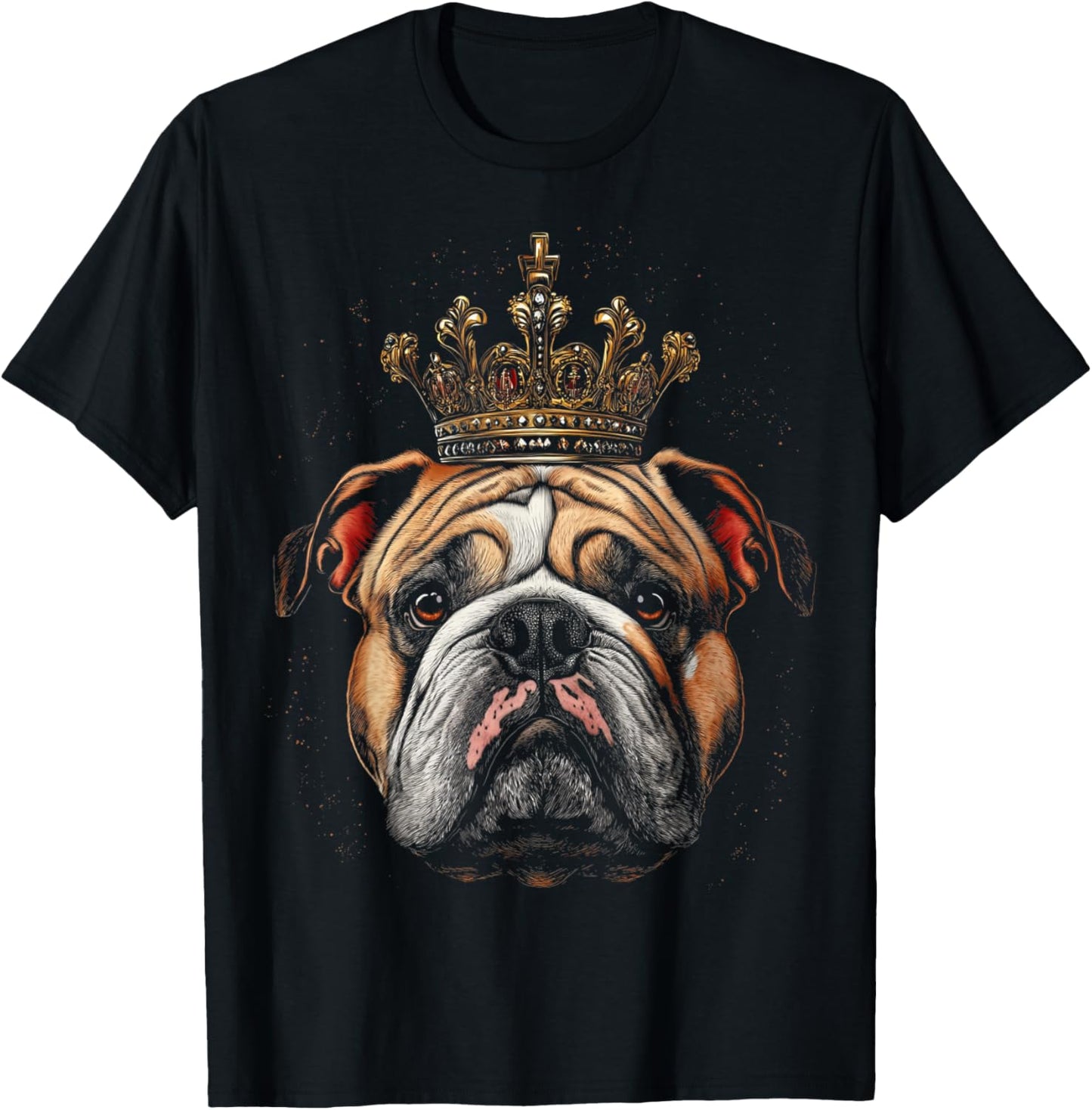 English Bulldog Queen King Crown T-Shirt - T-Shirt | Black