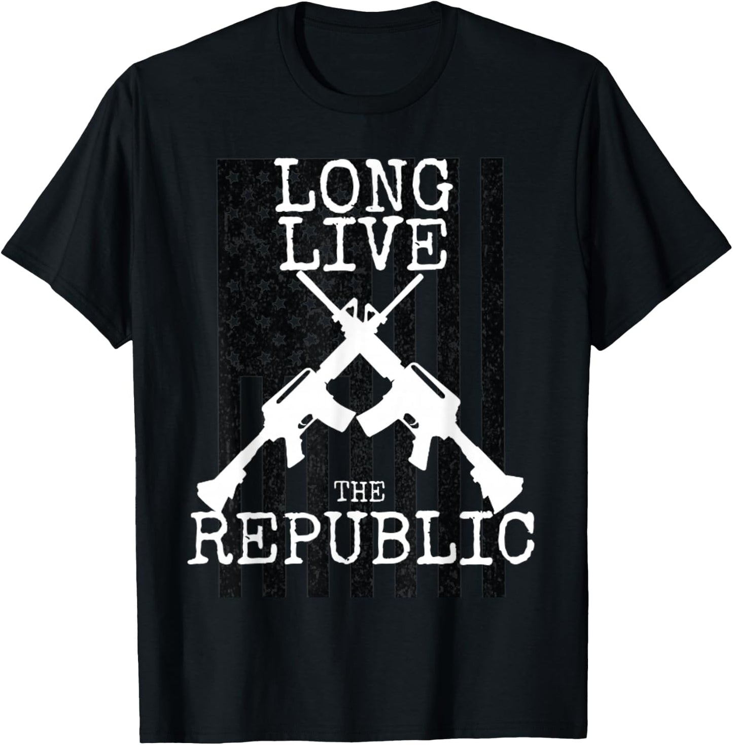 Long Live the Republic T Shirt US Flag Patriotic American T-Shirt - T-Shirt | Black
