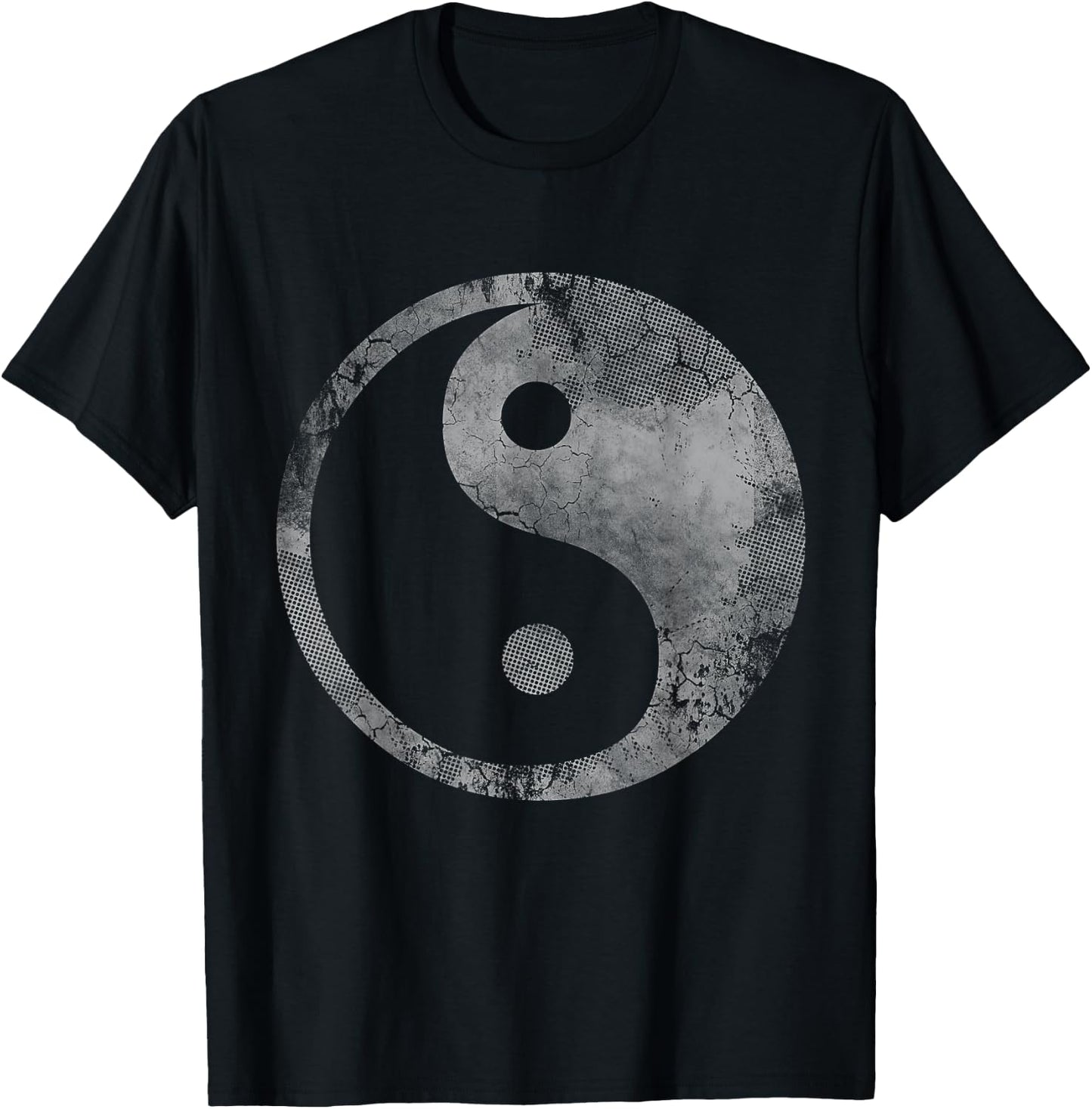 Yin Yang Taoist Taoism Tao Vintage Fade T-Shirt - T-Shirt | Black