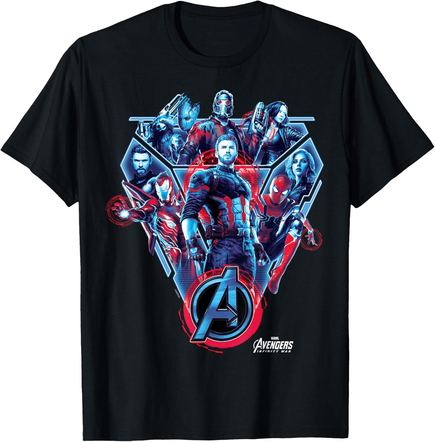 Marvel Avengers Infinity War Tech Group Graphic T-Shirt - T-Shirt | Black