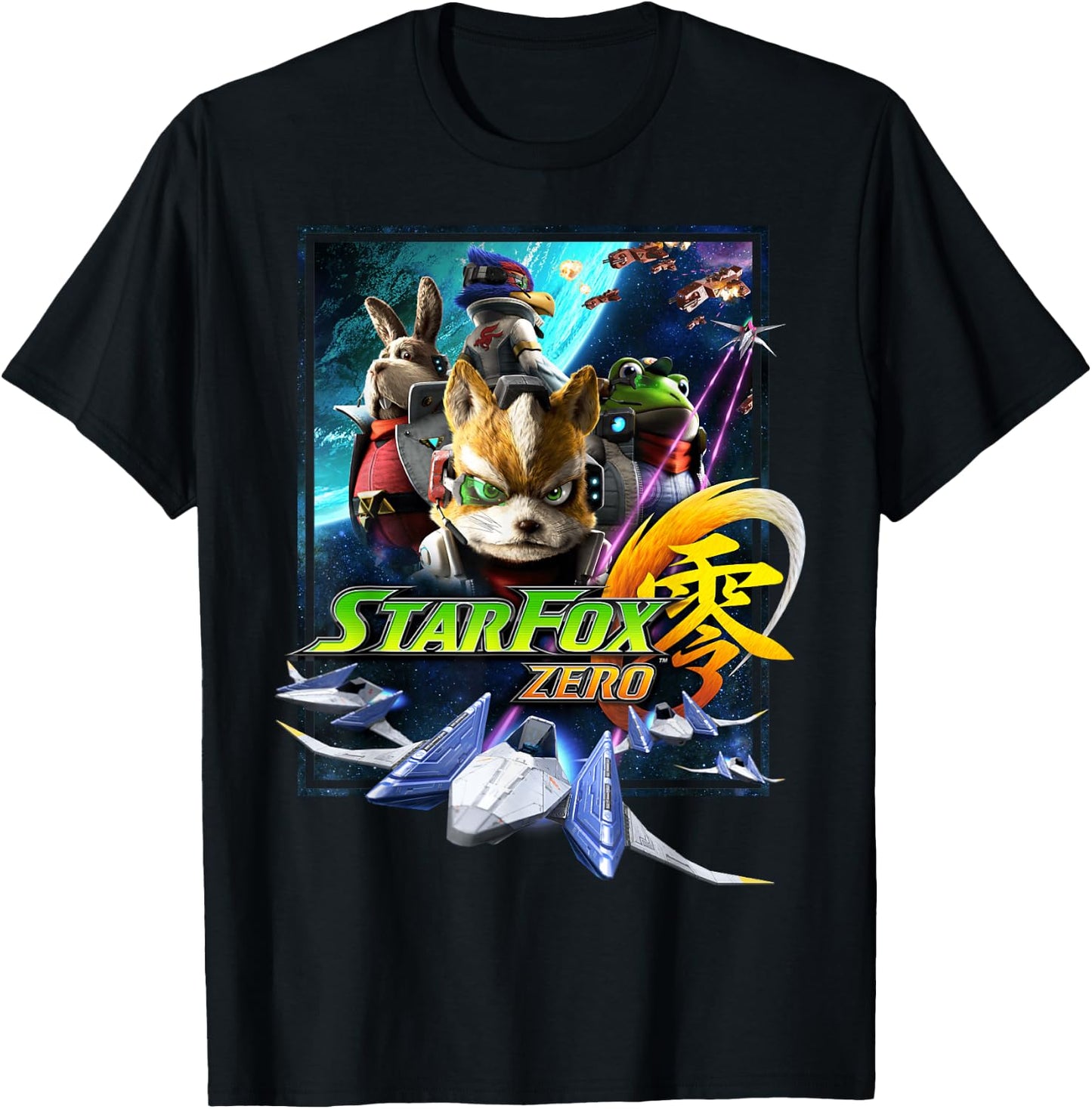 Nintendo Star Fox Zero Space Group Shot Graphic T-Shirt - T-Shirt | Black