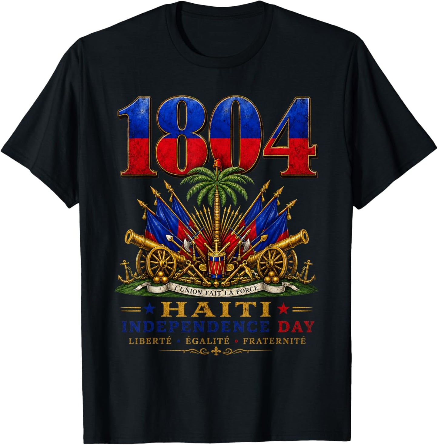 Haitian Revolution 1804 Haiti Independence Day Pride Flag T-Shirt - T-Shirt | Black