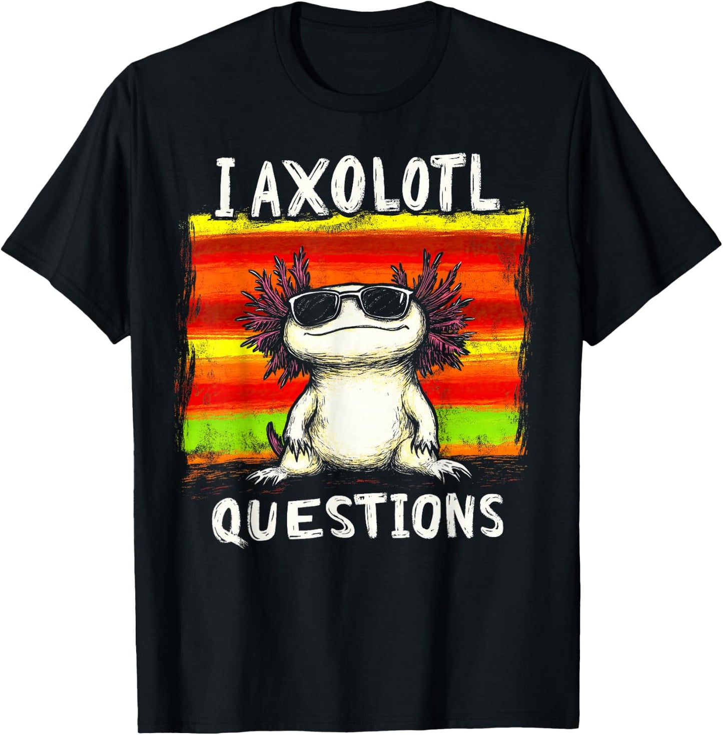 Funny for Kids Boys Girls I Axolotl Questions T-Shirt - T-Shirt | Black