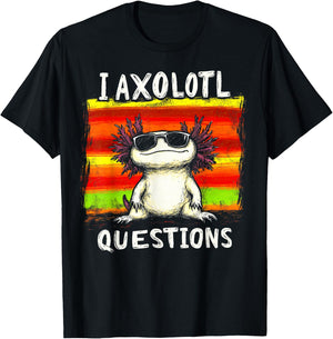 Funny for Kids Boys Girls I Axolotl Questions T-Shirt - T-Shirt | Black