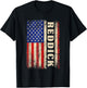 REDDICK Last Name Shirt REDDICK Name American Flag T-Shirt - T-Shirt | Black