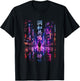 Anime Tokyo Rain Reflection Harmony Kanji Vaporwave City T-Shirt - T-Shirt | Black