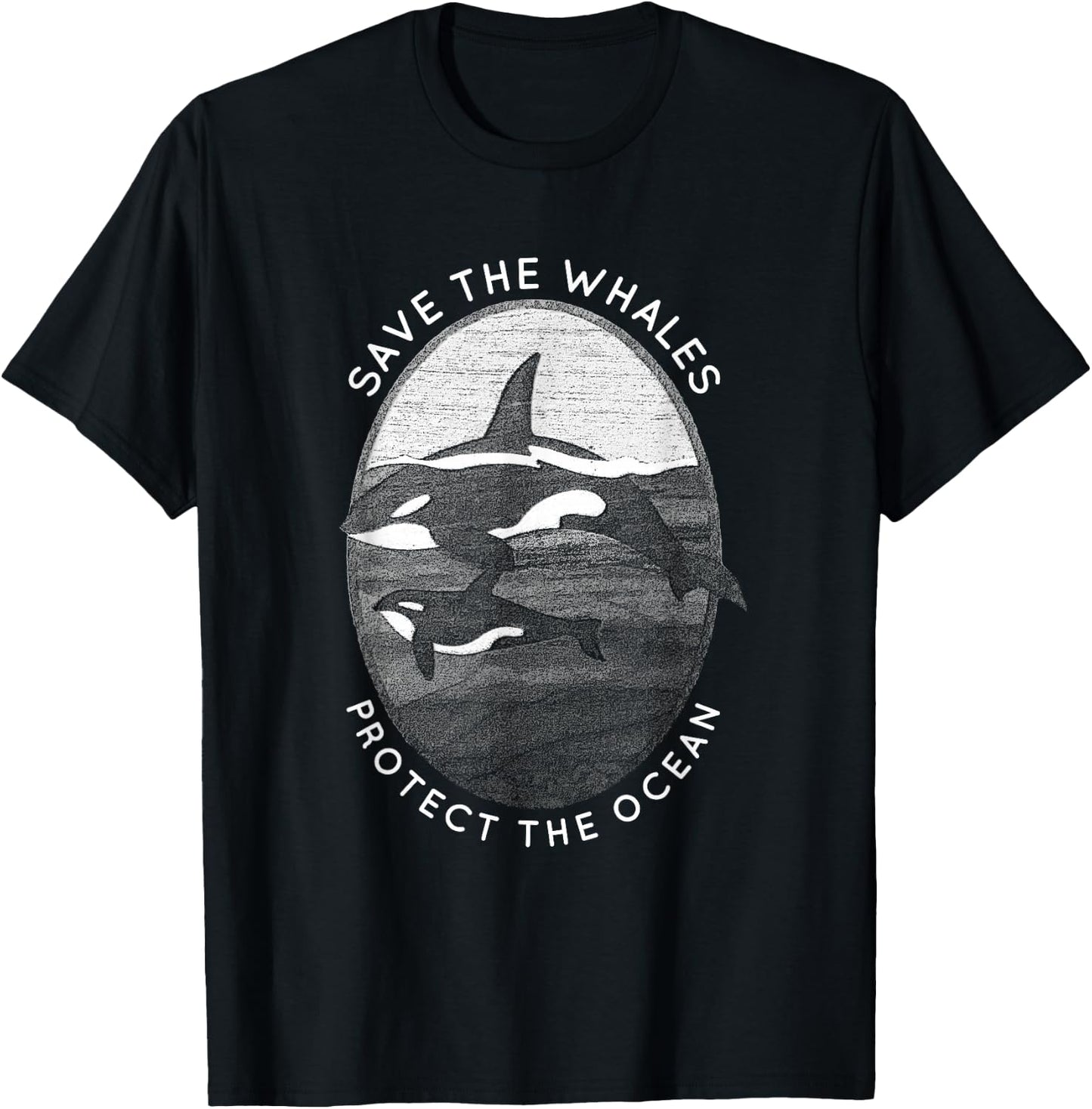 Save The Whales: Protect The Ocean Orca Killer Whales T-Shirt - T-Shirt | Black
