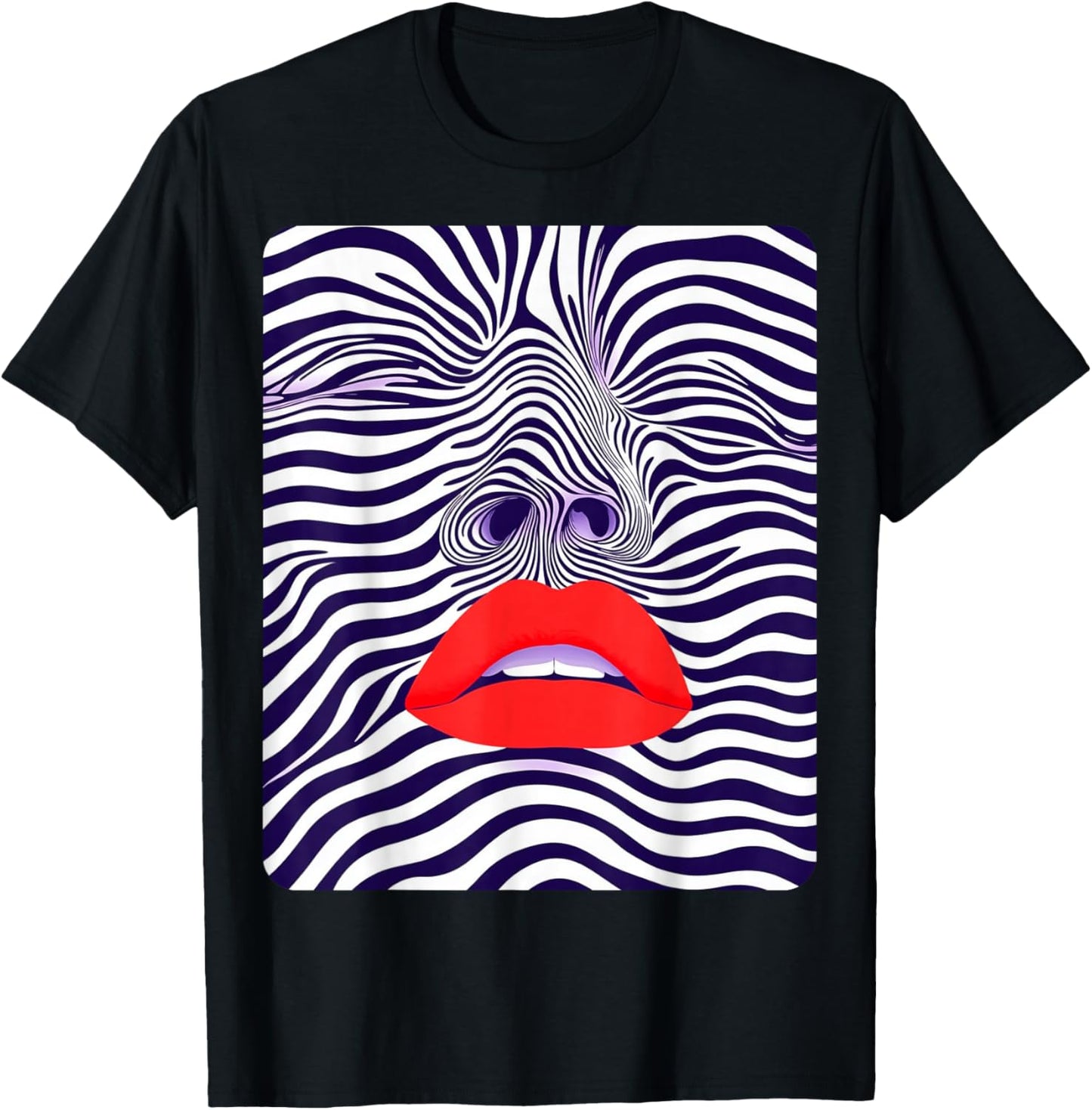 Female Women's Abstract Fashion Designer Graphic T-Shirt - T-Shirt | Black