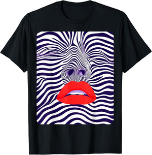 Female Women's Abstract Fashion Designer Graphic T-Shirt - T-Shirt | Black