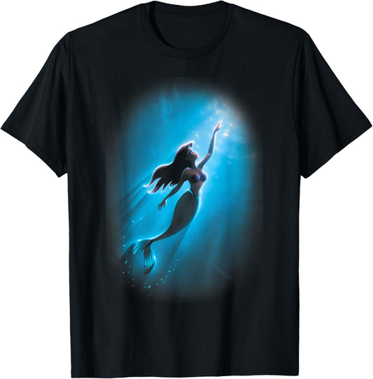 Disney Little Mermaid Ariel Swim Under Water Light Small T-Shirt - T-Shirt | Black