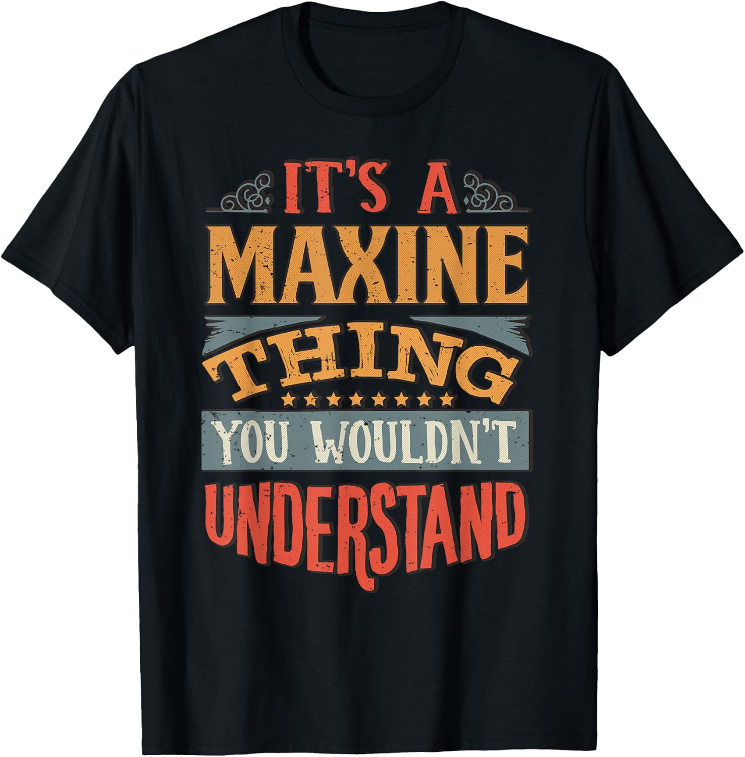Maxine Name T-Shirt - T-Shirt | Black