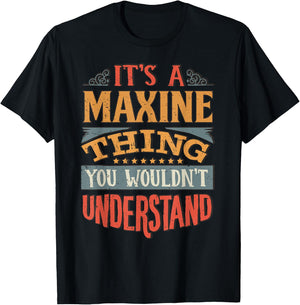 Maxine Name T-Shirt - T-Shirt | Black