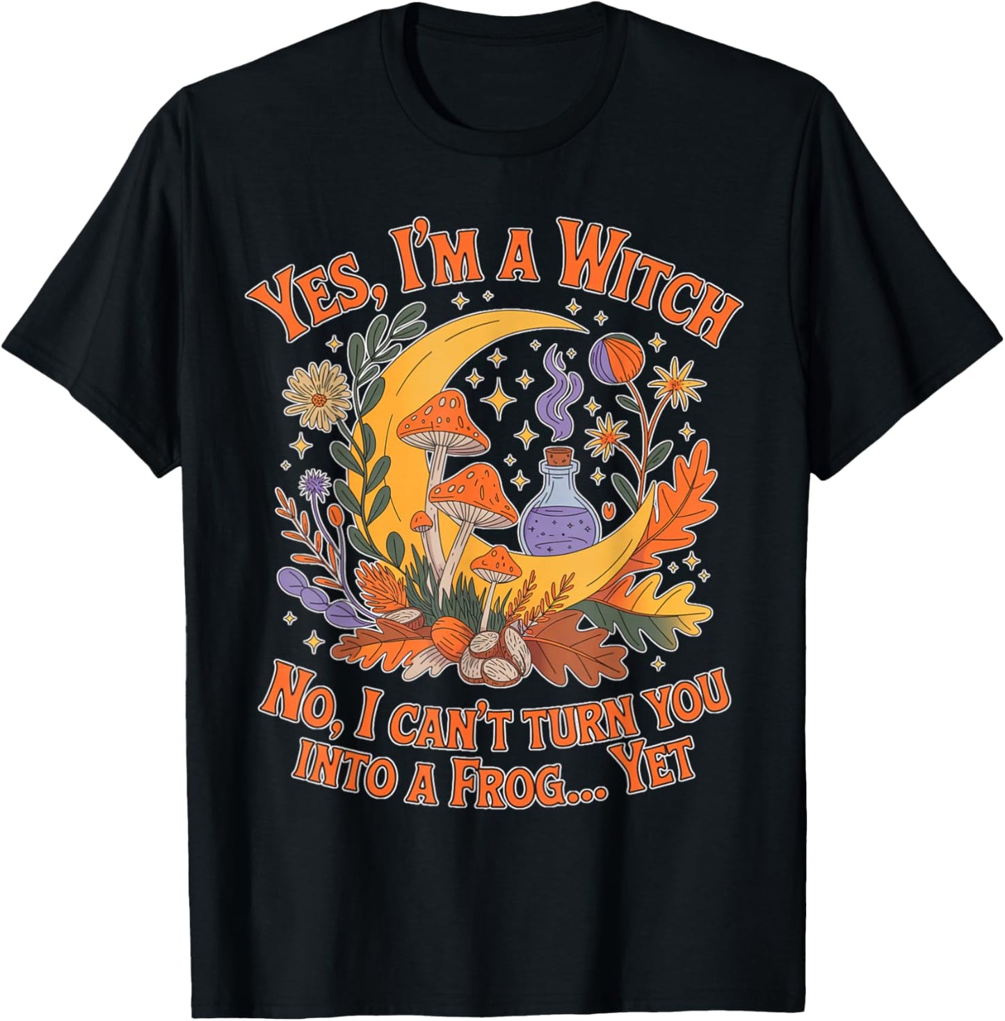 Can't Turn You Into A Frog Witchcraft Moon Goth Occult T-Shirt - T-Shirt | Black
