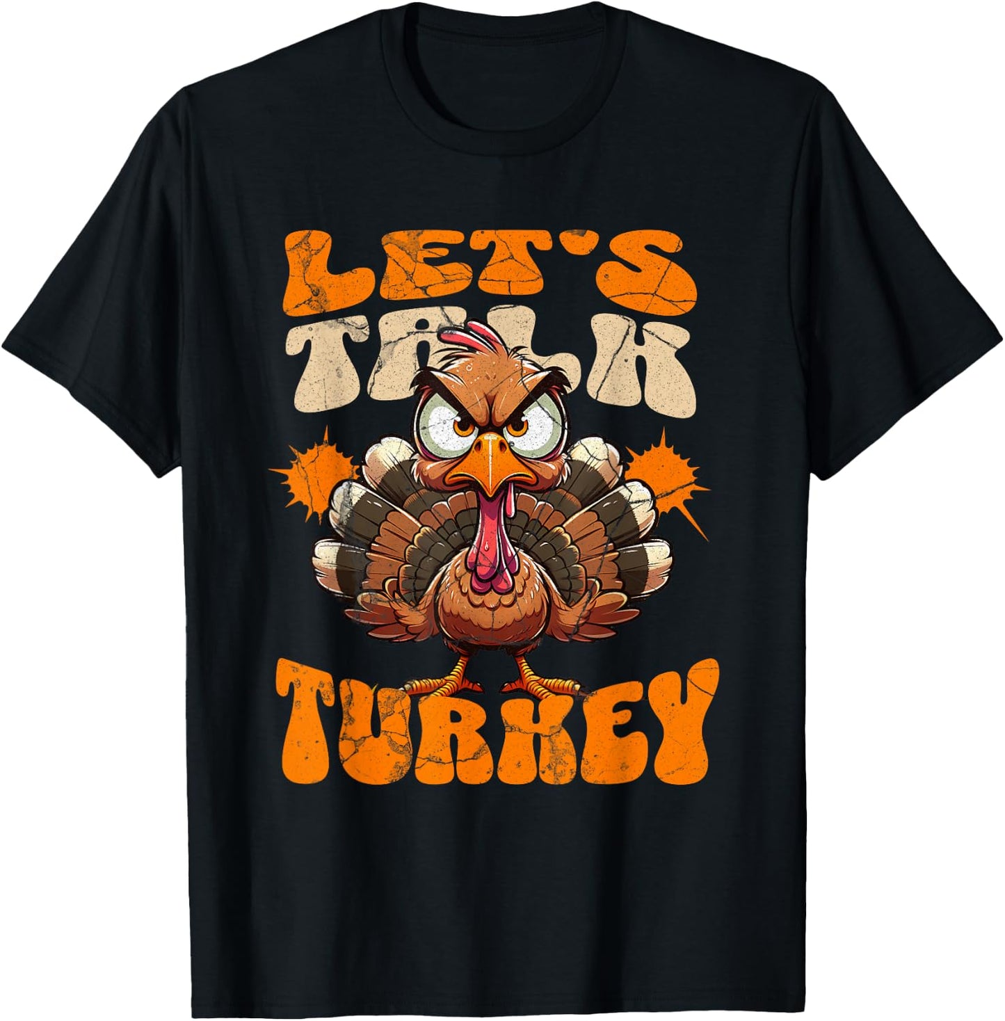 Let's Talk Turkey Leg Day Funny Thanksgiving Turkey Lover T-Shirt - T-Shirt | Black