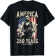 Abraham Lincoln Playing Guitar 4th July 250th Anniversary T-Shirt - T-Shirt | Black
