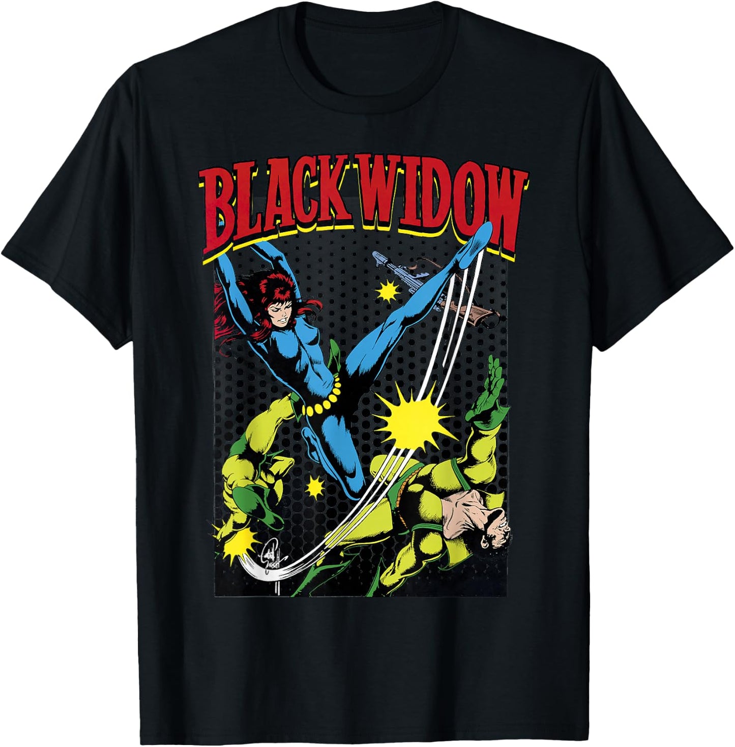 Marvel Black Widow Classic Retro Comic Swing Graphic T-Shirt - T-Shirt | Black