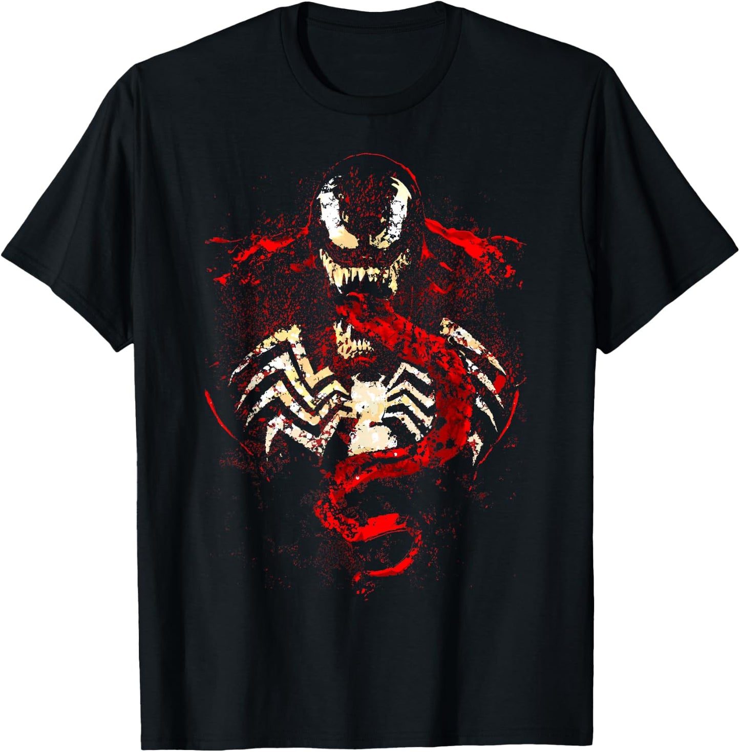 Marvel Venom Splatter Tongue Cut-Out Graphic T-Shirt - T-Shirt | Black