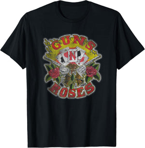Guns N' Roses Official Cards Distress Small T-Shirt - T-Shirt | Black