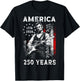 America's 250th Abraham Lincoln Playing Guitar Retro Vintage T-Shirt - T-Shirt | Black