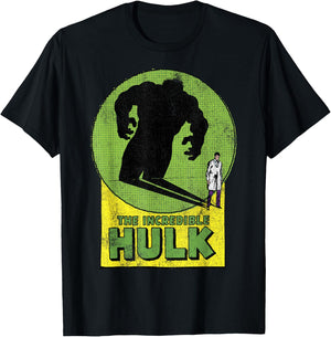 Marvel Hulk Transformation Shadow Graphic T-Shirt - T-Shirt | Black
