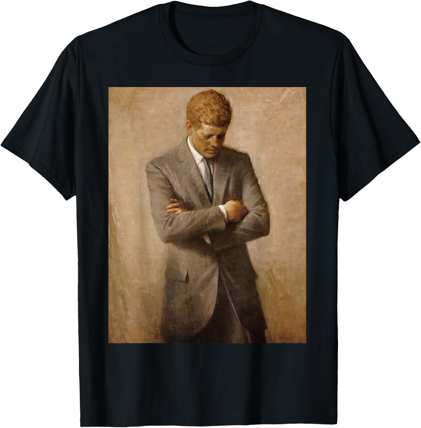 JFK Portrait John F Kennedy USA Historical Most Love USA T-Shirt - T-Shirt | Black