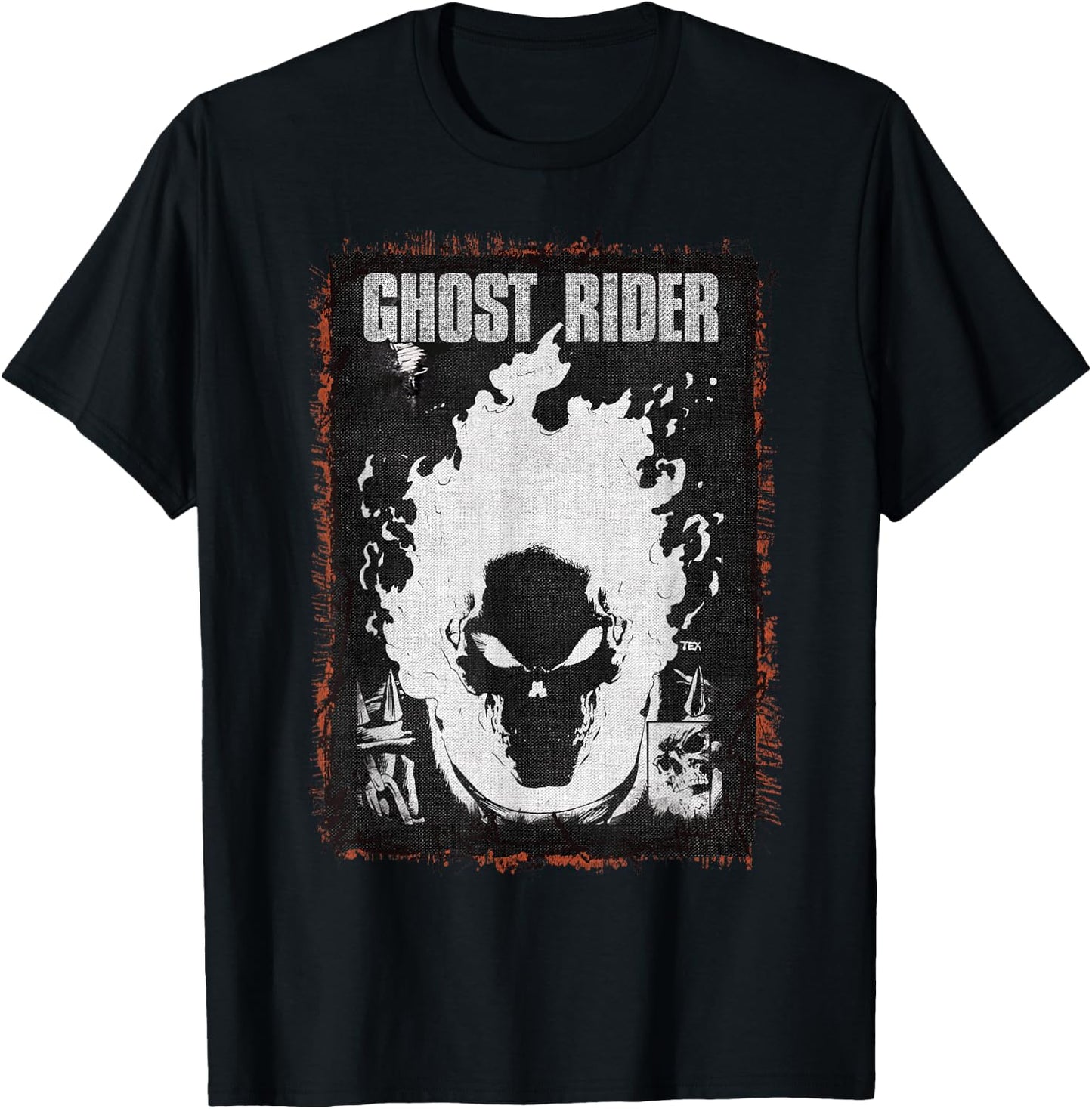 Marvel Ghost Rider Dark Distressed Poster T-Shirt - T-Shirt | Black