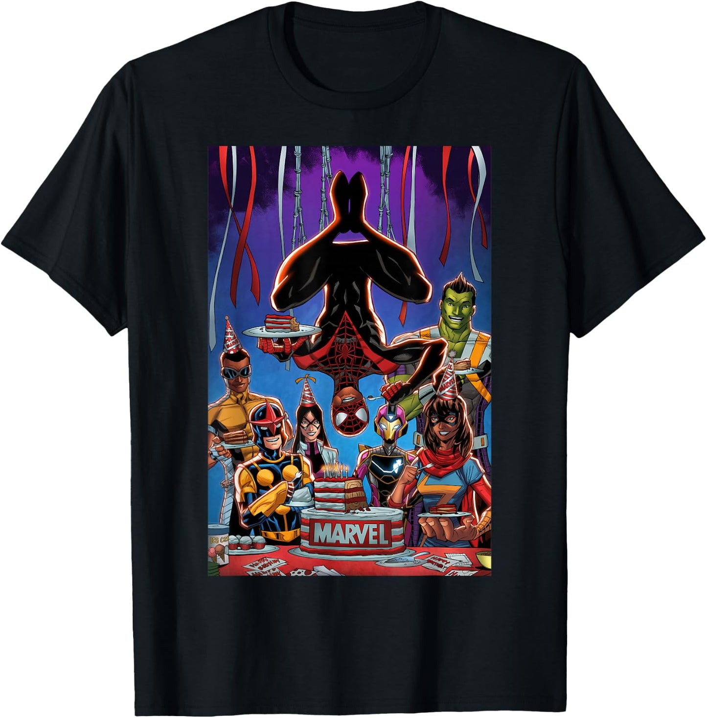 Marvel Spider-Man Miles Morales Happy Birthday T-Shirt - T-Shirt | Black