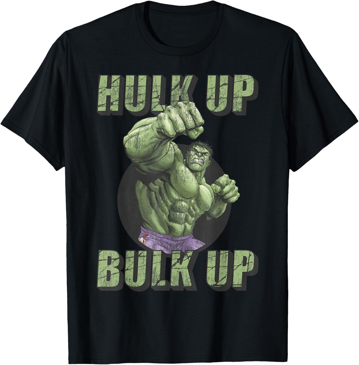 Marvel The Incredible Hulk Tough Hulk Up Bulk Up Badge T-Shirt - T-Shirt | Black