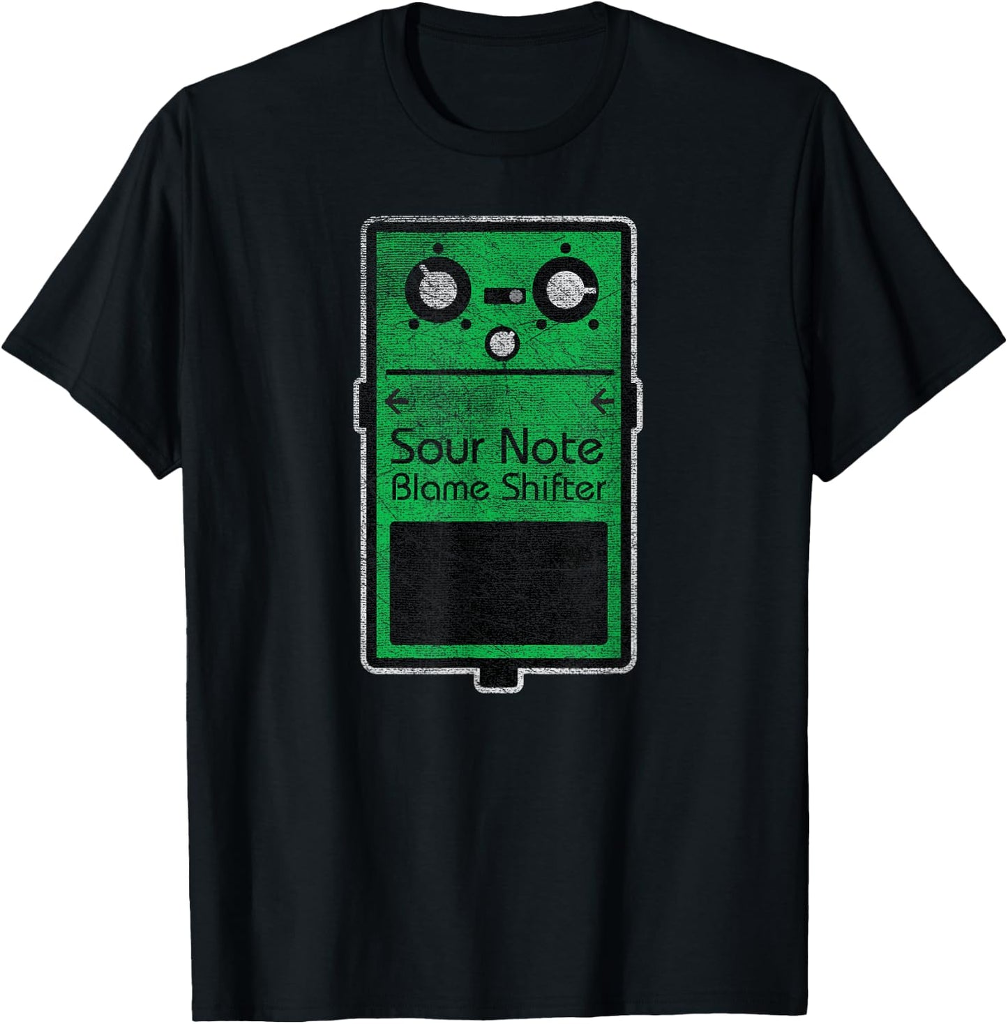 Funny Sour Note Blame Shifter Effect Pedal T-Shirt - T-Shirt | Black