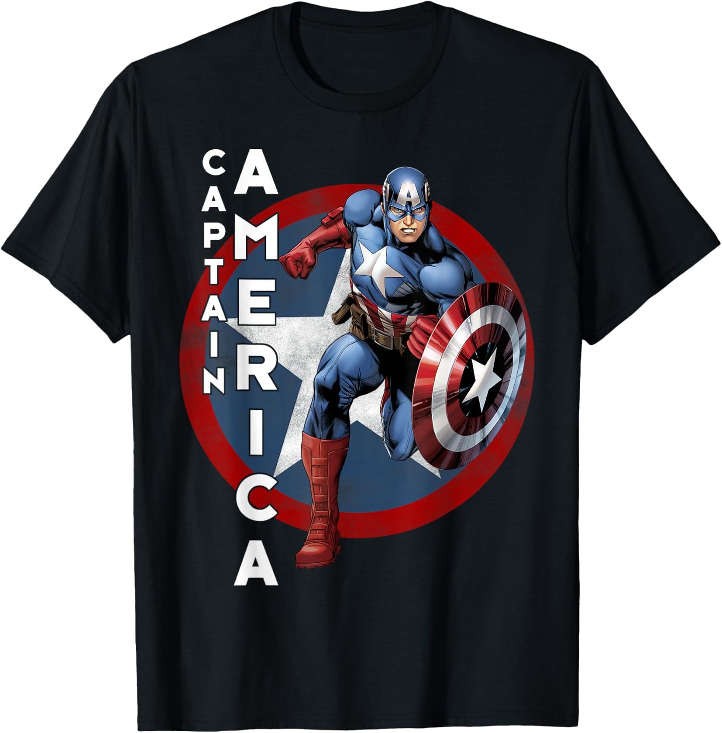 Marvel Avengers Vintage Captain America Avengers Icon Small T-Shirt - T-Shirt | Black