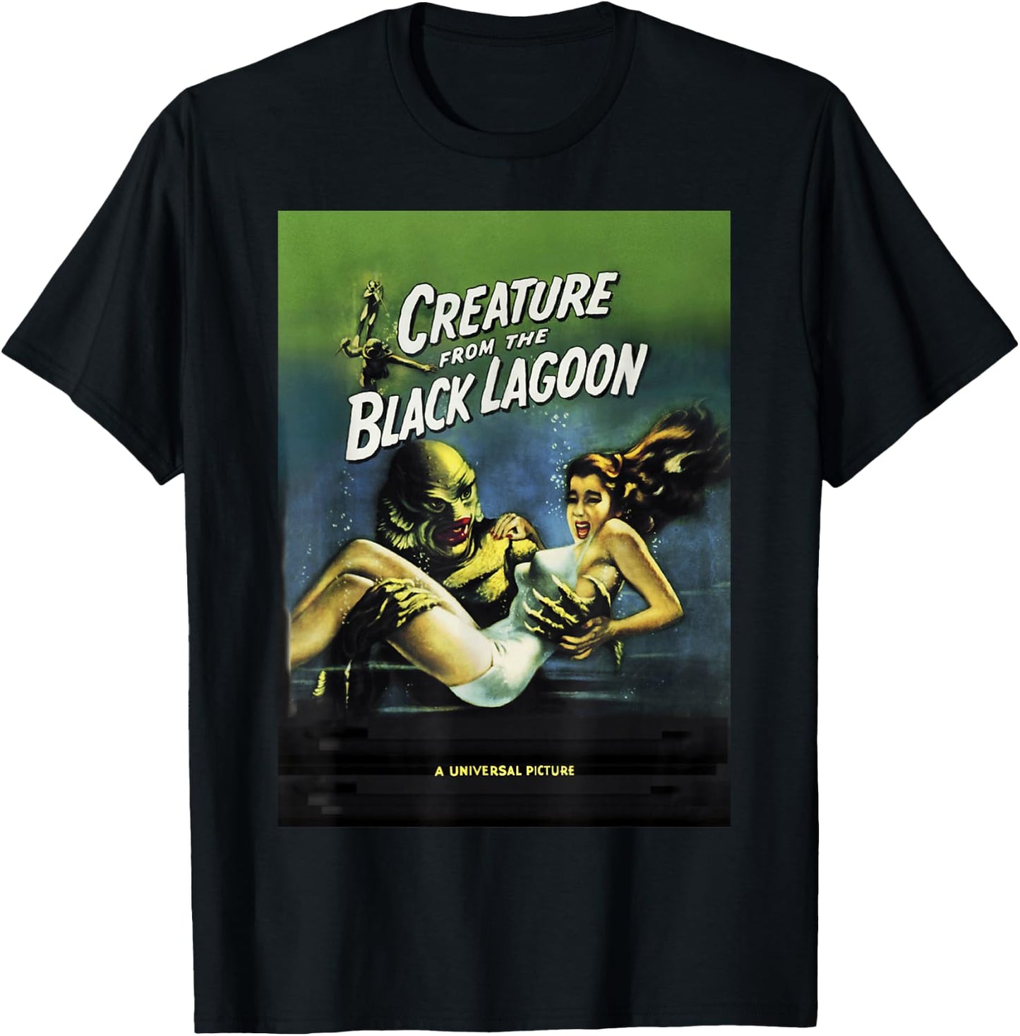 Universal Monsters Creature From The Black Lagoon Poster T-Shirt - T-Shirt | Black