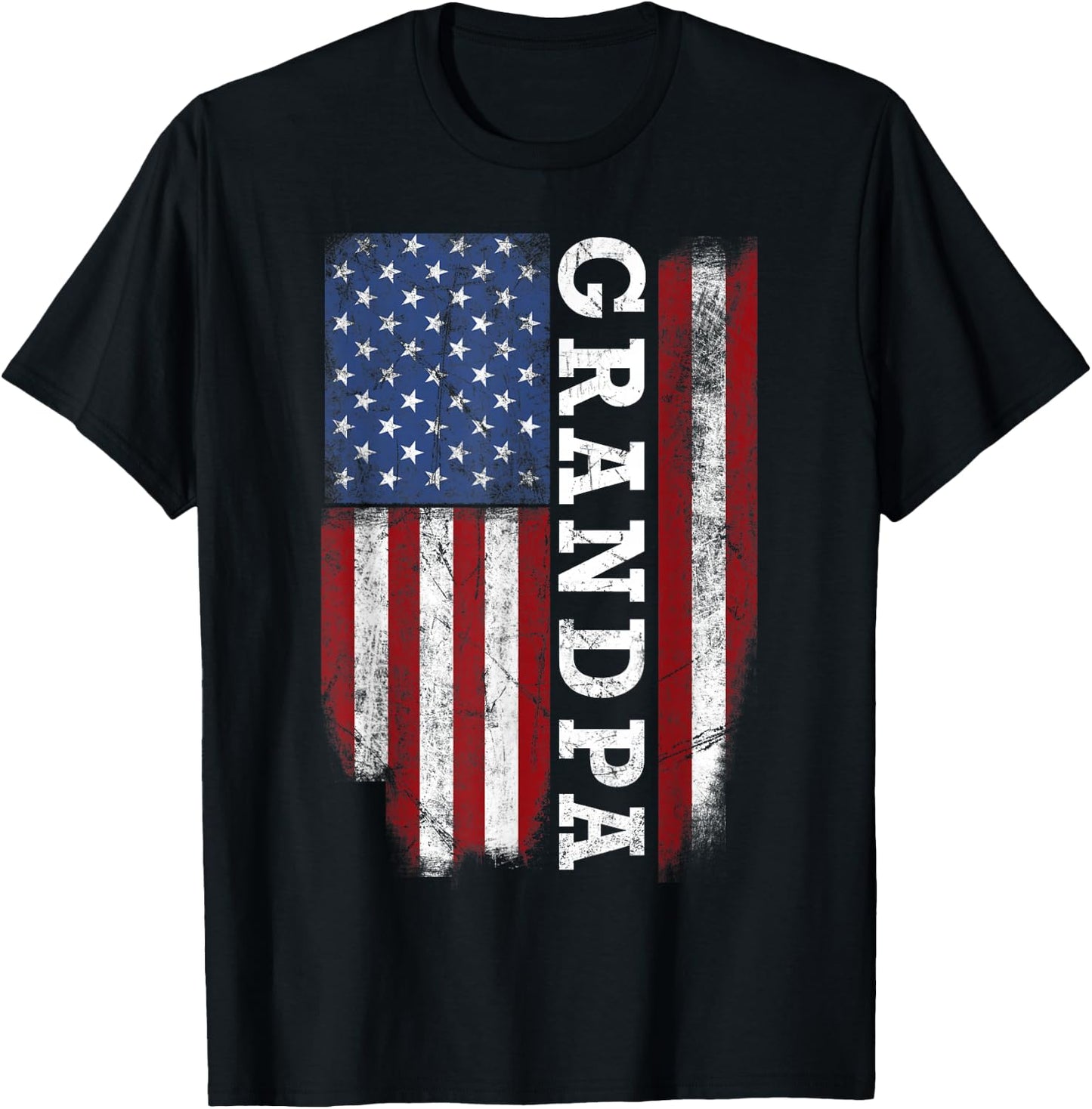 Grandpa Flag Shirt - USA American Flag for Proud Grandfather Men T-Shirt - T-Shirt | Black