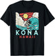 Kona Hawaii Vintage Surfer Retro Vibe 80's Surf Vibe Graphic T-Shirt - T-Shirt | Black