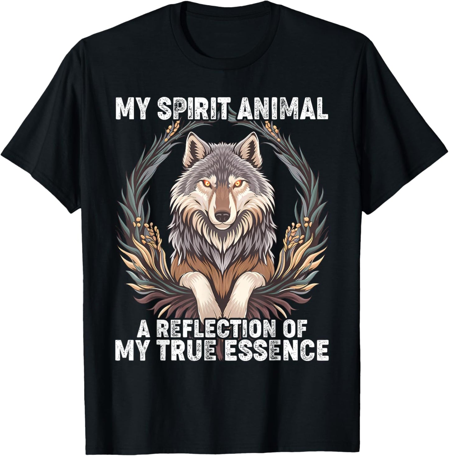 Wolf Spirit Animal Sacred Shaman Native American Clan T-Shirt - T-Shirt | Black