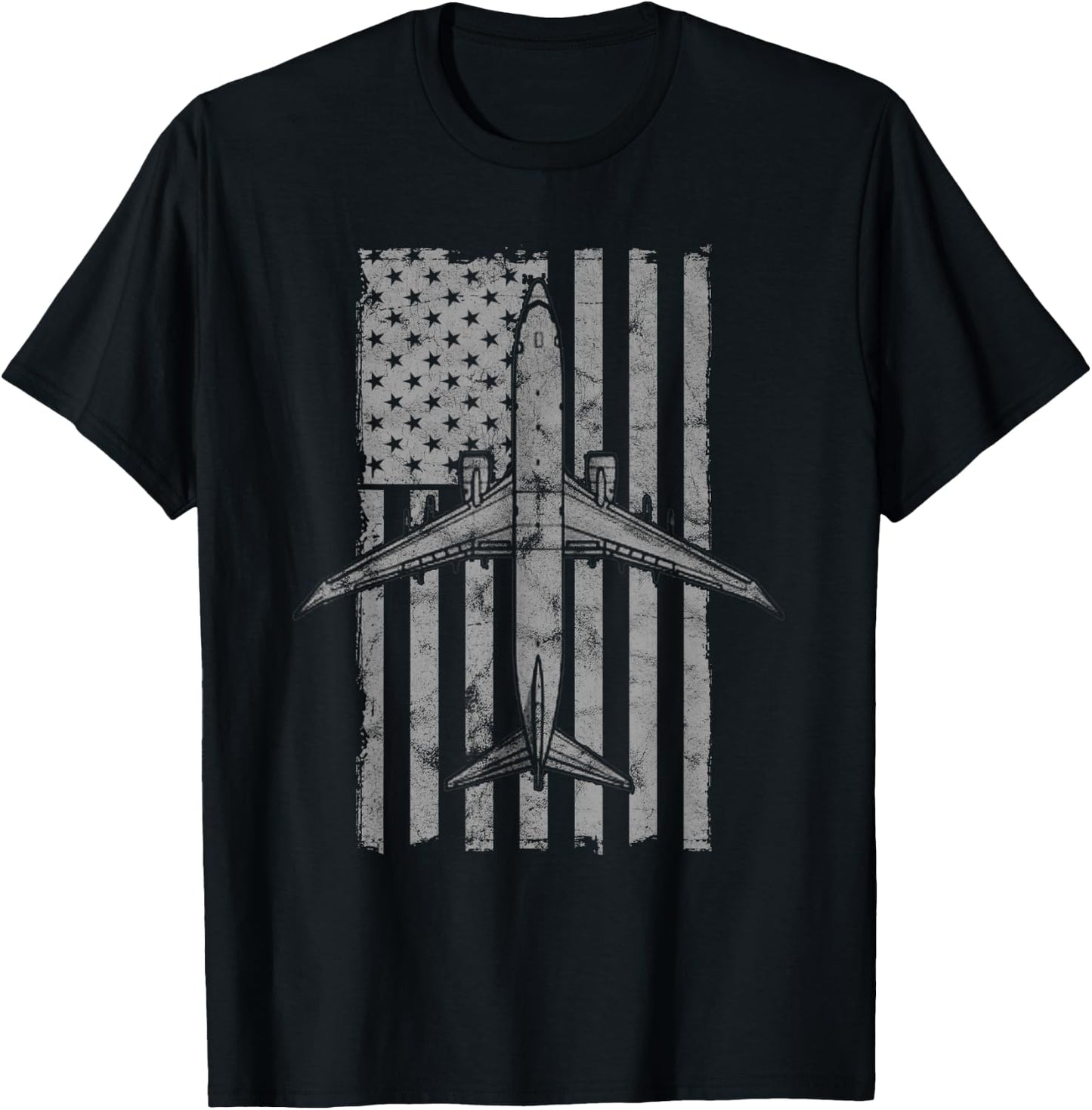 P-8 Poseidon Anti Submarine Airplane Vintage Flag T-Shirt - T-Shirt | Black