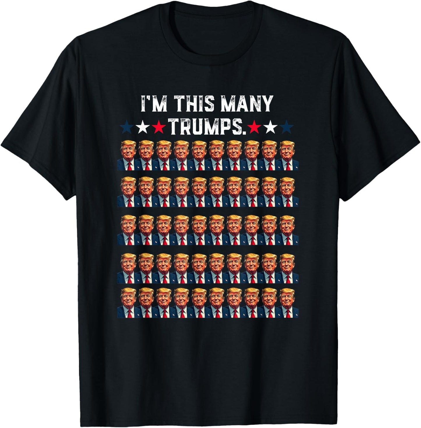 50th Birthday I'm This Many Trumps for Trump Supporter T-Shirt - T-Shirt | Black