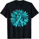 Sunflower Teal Cervical Cancer Awareness Women Girls Warrior T-Shirt - T-Shirt | Black