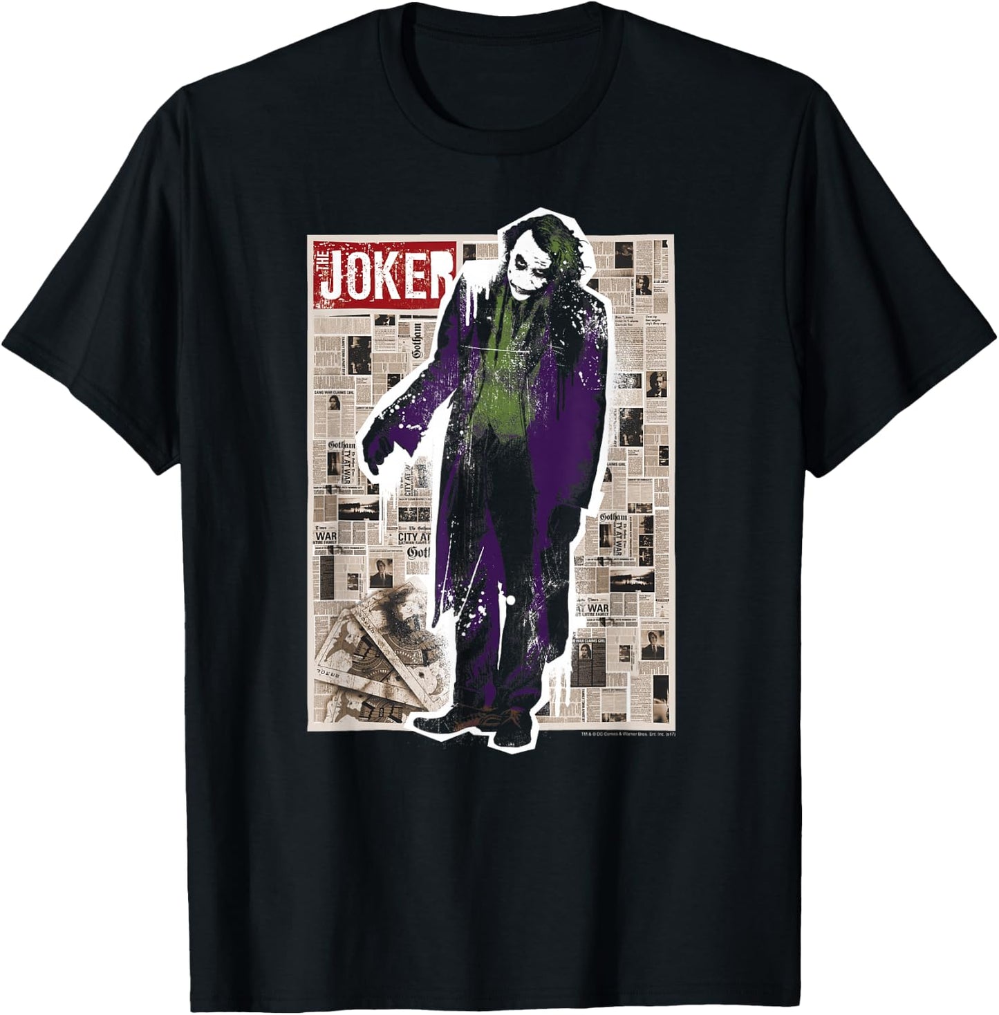 Batman Dark Knight Joker Funny Pages T Shirt T-Shirt - T-Shirt | Black