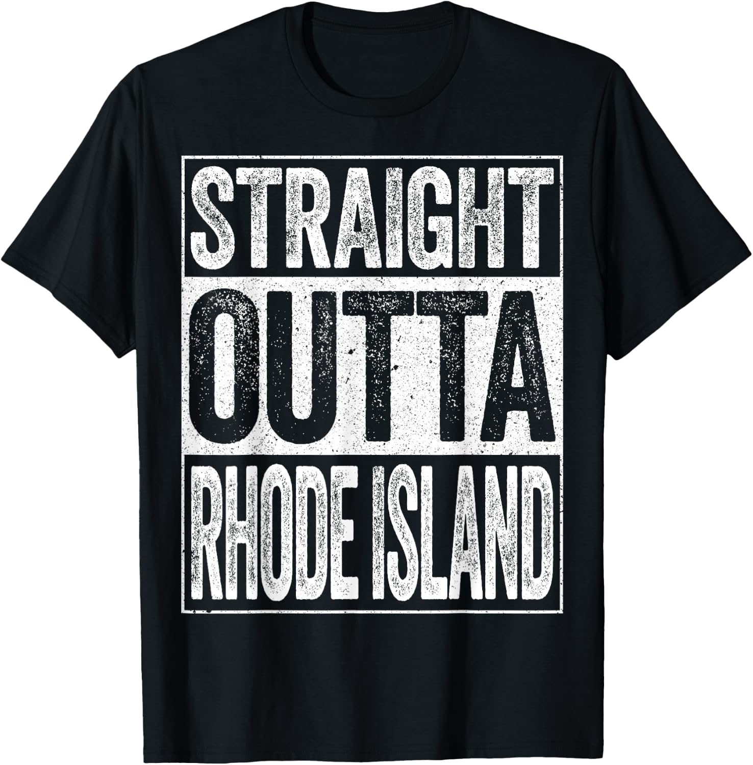 Straight Outta Rhode Island Shirt Men Women Kids RI State T-Shirt - T-Shirt | Black