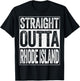 Straight Outta Rhode Island Shirt Men Women Kids RI State T-Shirt - T-Shirt | Black