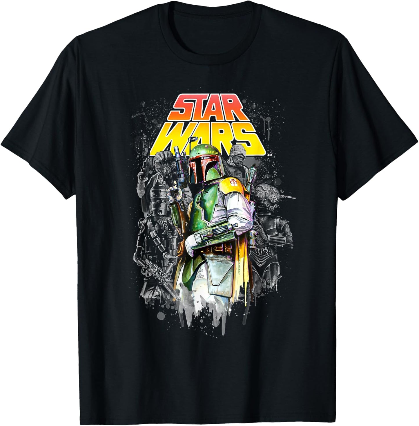 Star Wars Boba Fett Bounty Hunter Shadows Graphic T-Shirt - T-Shirt | Black
