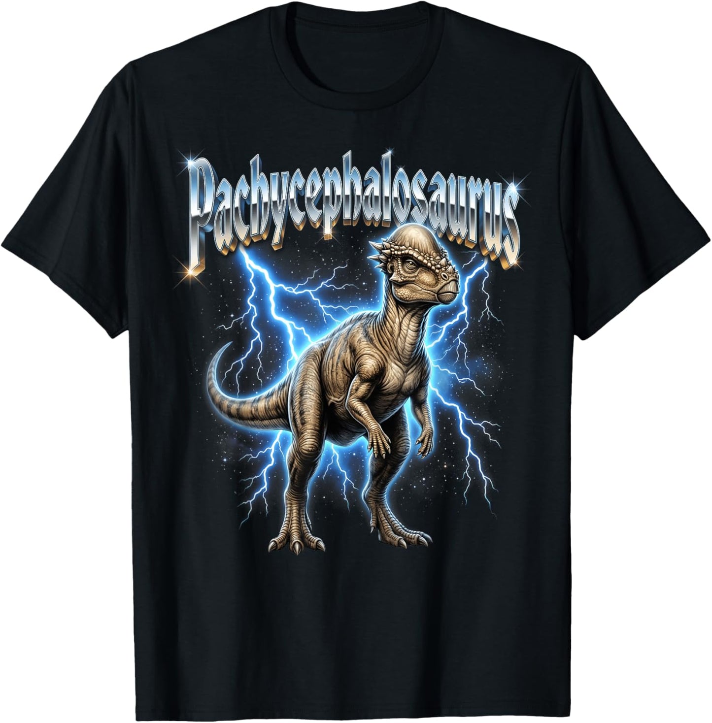 Pachycephalosaurus Bootleg Vintage T-Shirt - T-Shirt | Black