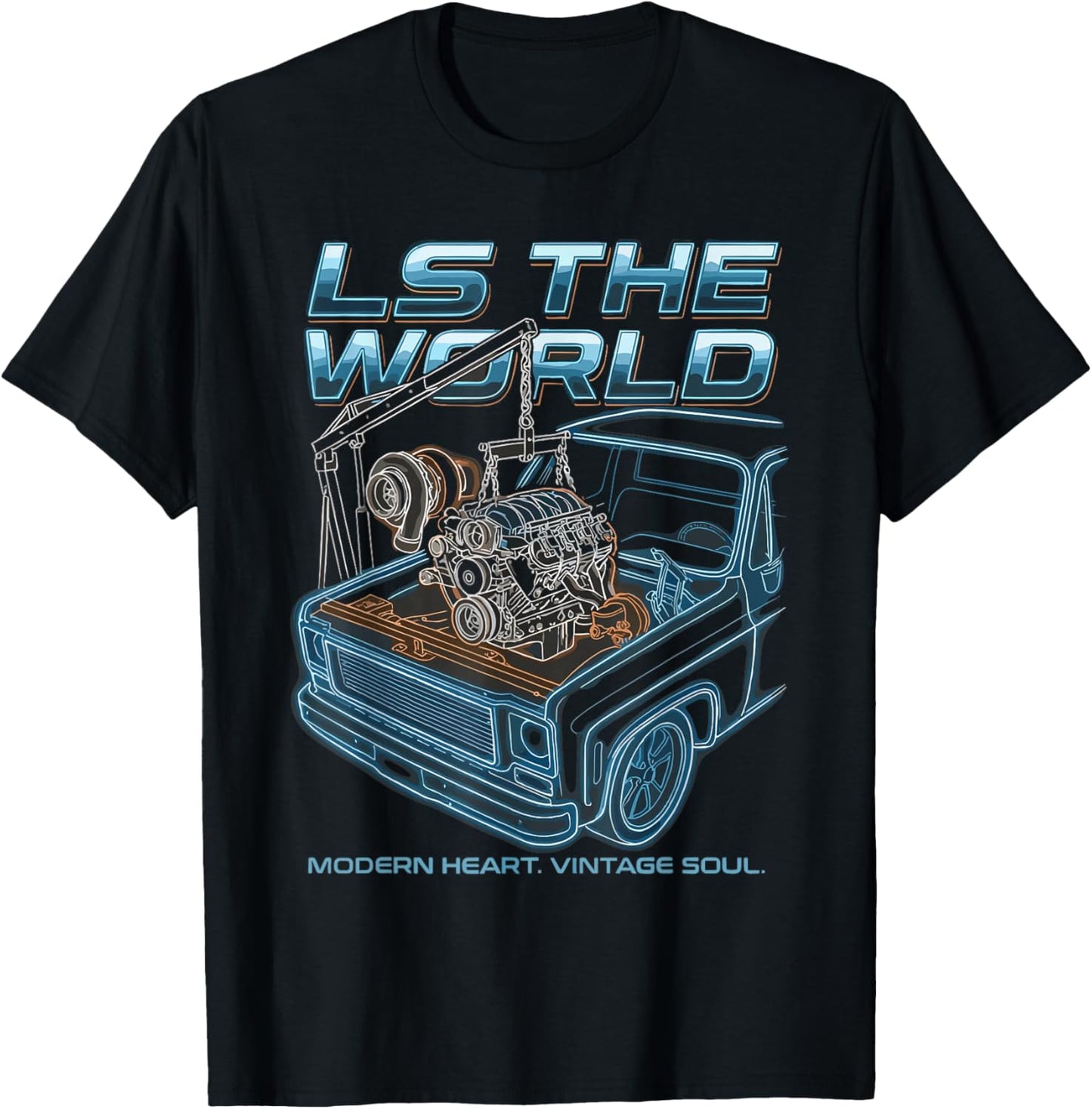 LS The World Modern Heart Vintage Soul T-Shirt - T-Shirt | Black