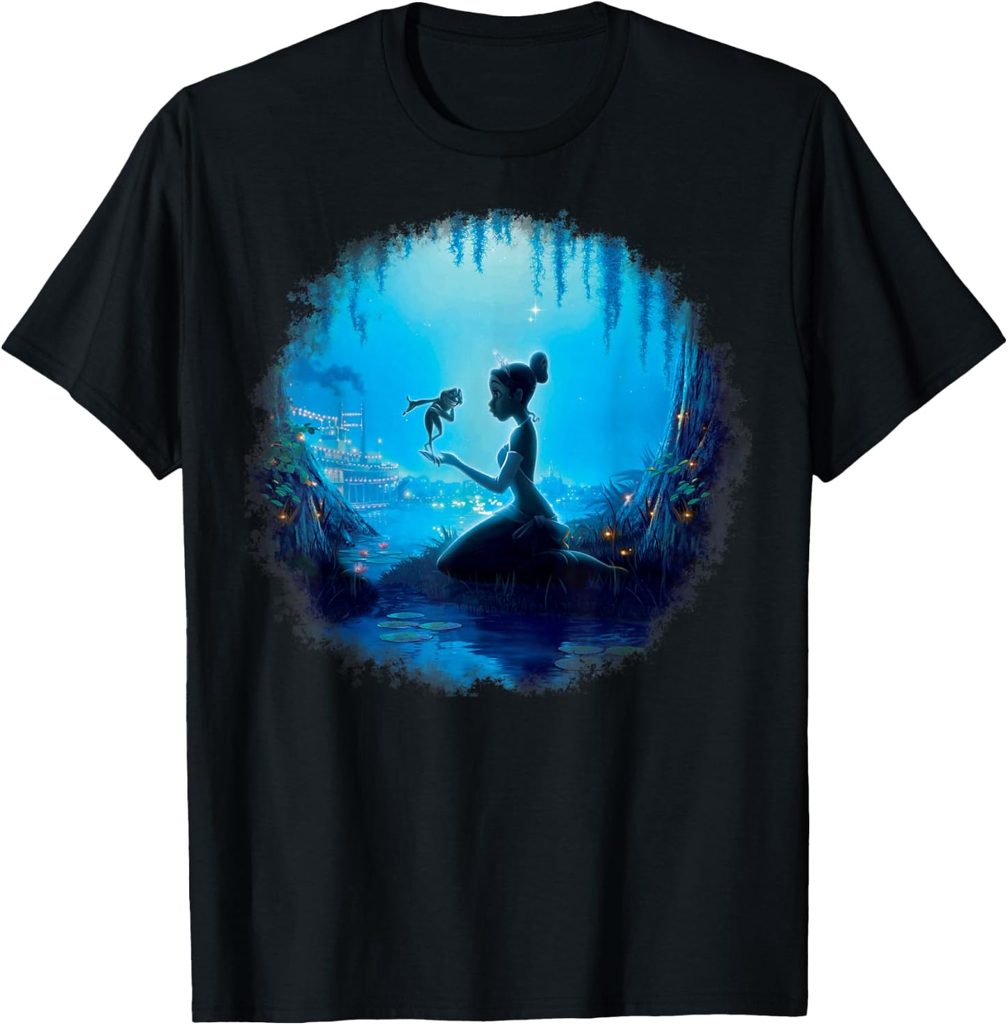 Disney Princess and The Frog Swamp Night Graphic T-Shirt - T-Shirt | Black