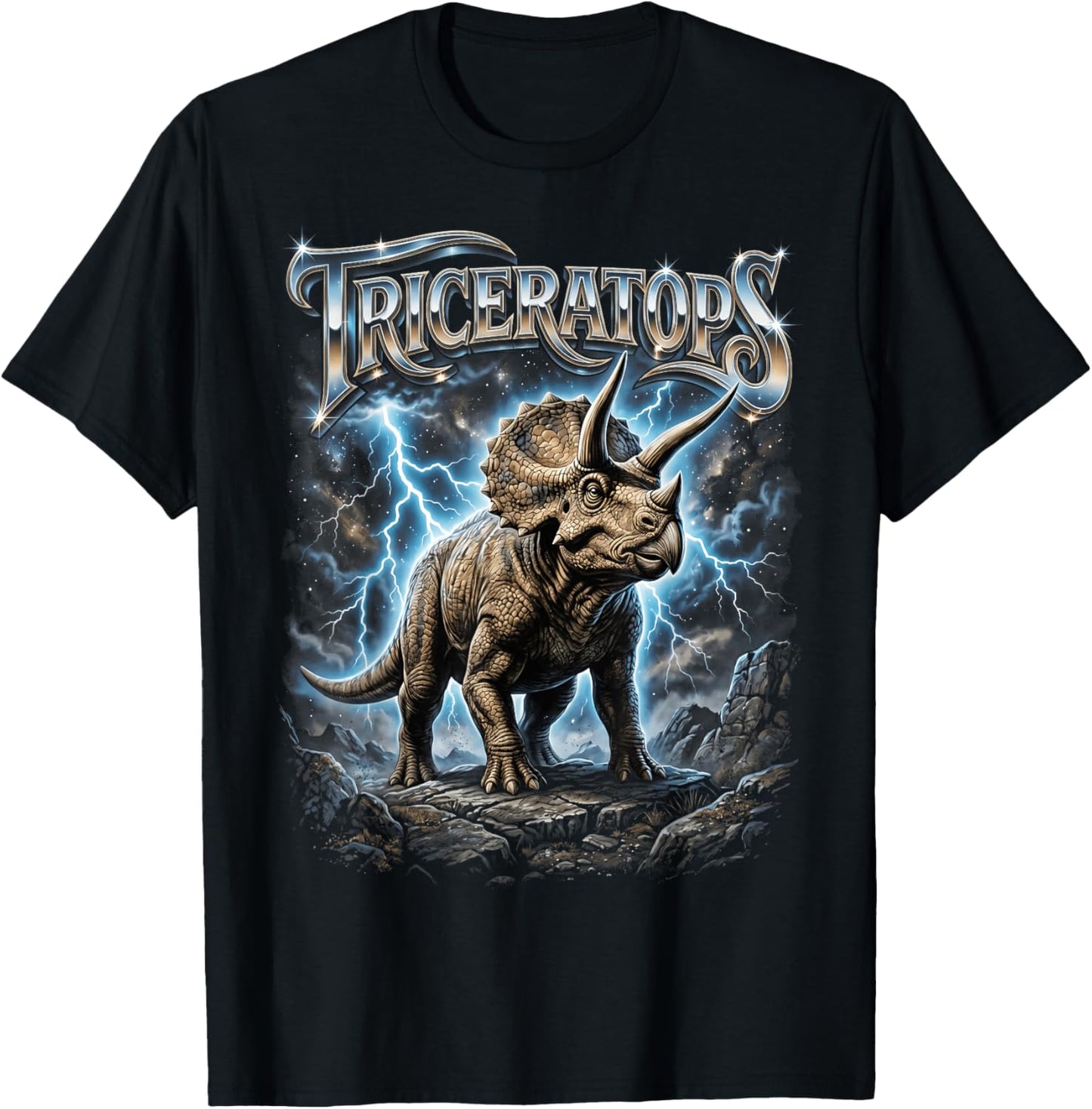 Triceratops Bootleg Vintage T-Shirt - T-Shirt | Black